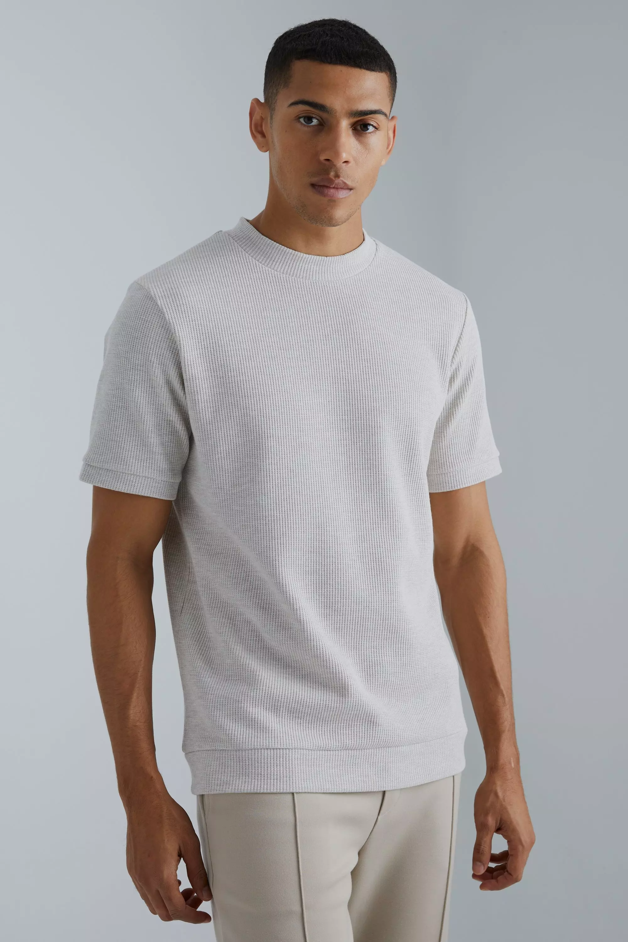 Taupe Beige Waffle Marl T-shirt