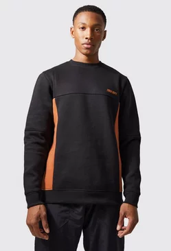 Black Active Trek Dept Seam Colour Block Sweatshirt