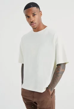 Boxy Homme Embroidered T-shirt butter