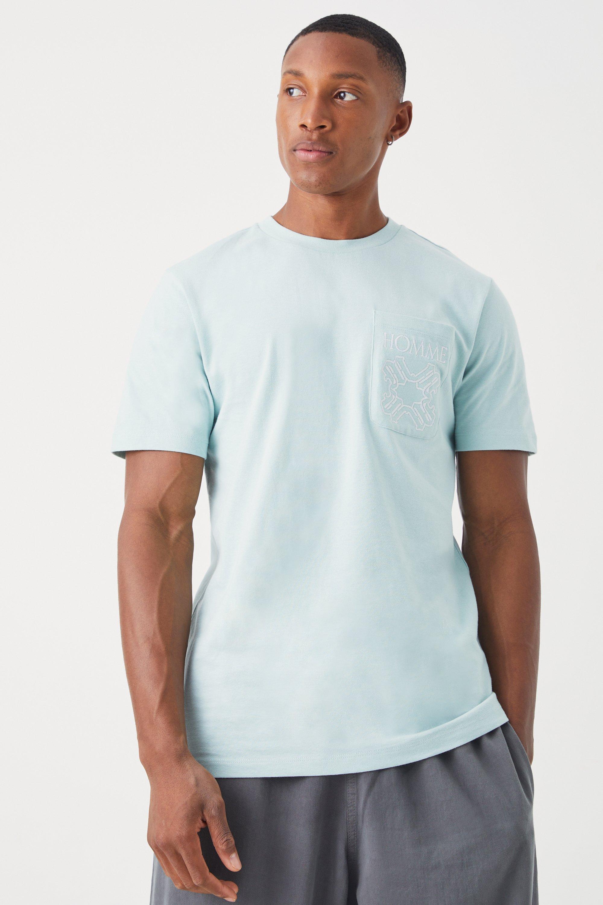 Tee shirt turquoise discount homme