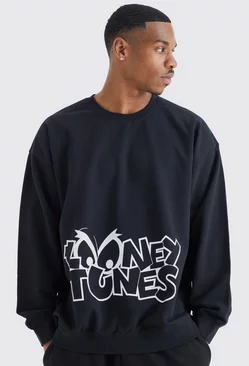 Oversized Looney Tunes License Sweatshirt Black