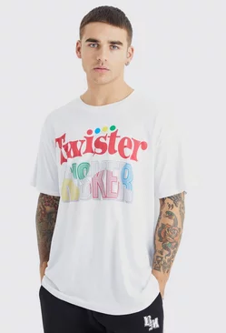 White Oversized Twister License T-shirt
