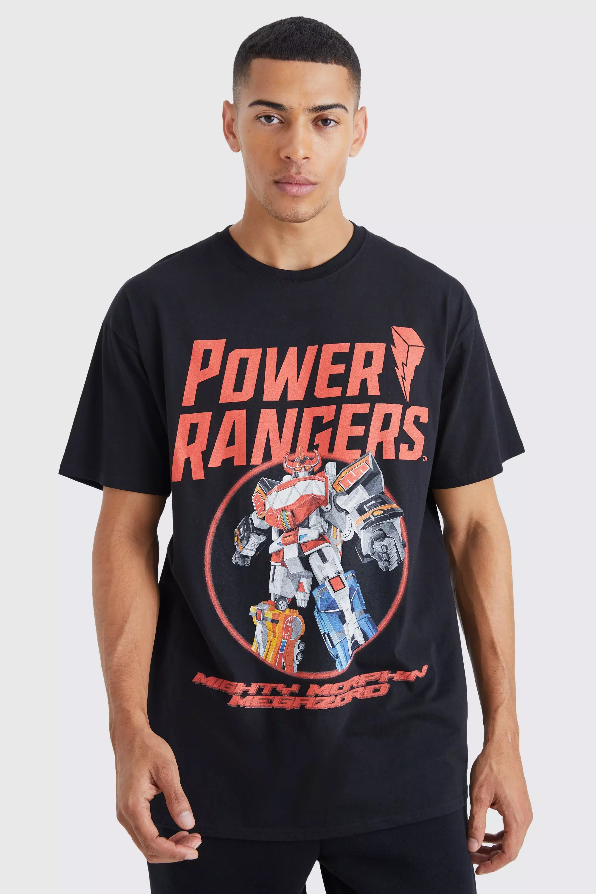 Oversized Power Rangers License T-shirt Black