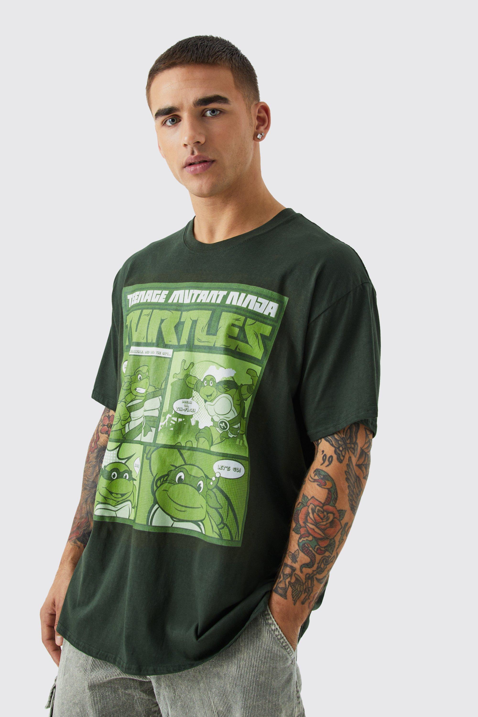 boohooMAN Oversized TMNT License T-Shirt - Green - Size L