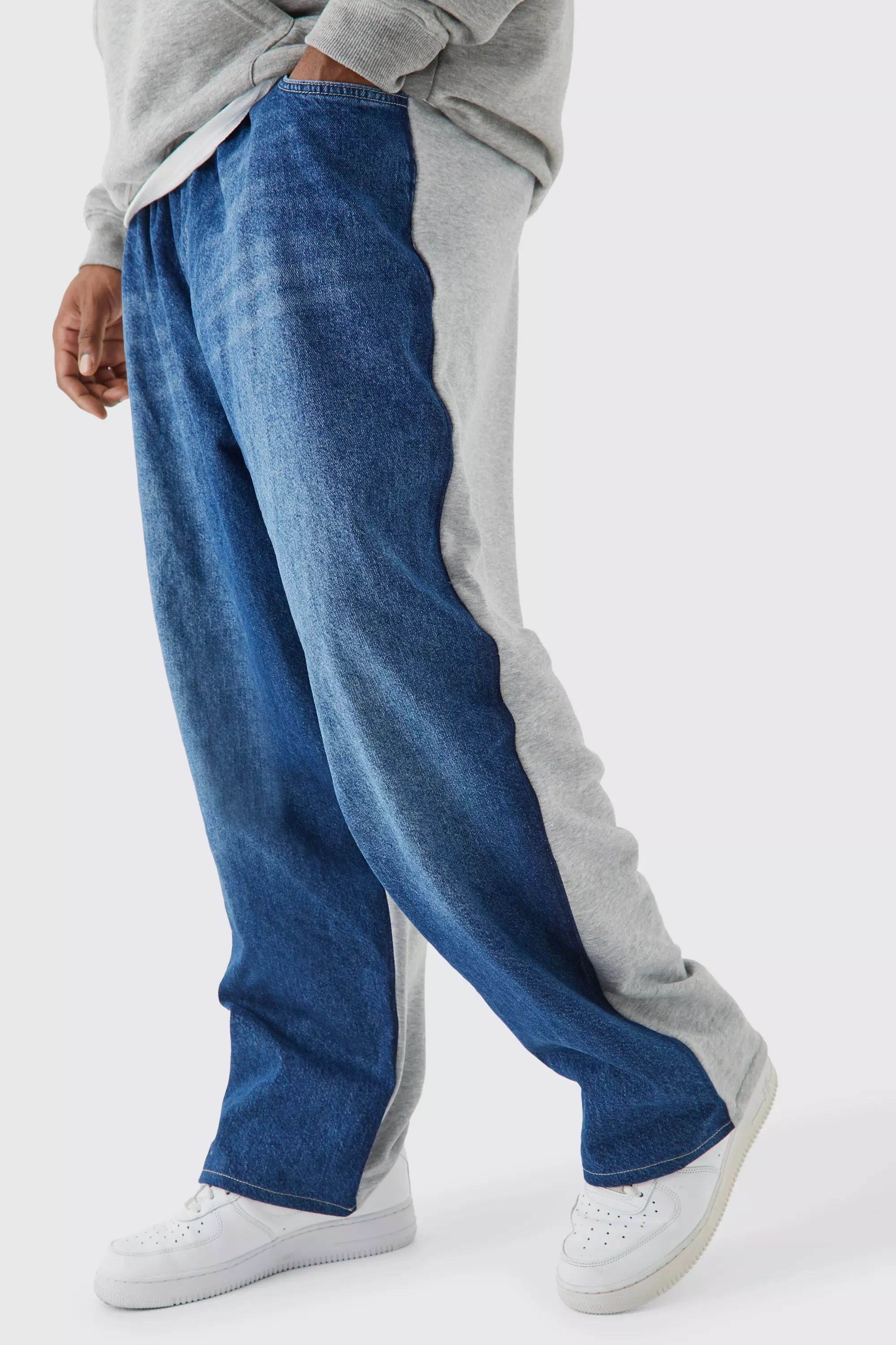 Blue Plus Baggy Fit Elastic Waist Hybrid Sweatpants Jean