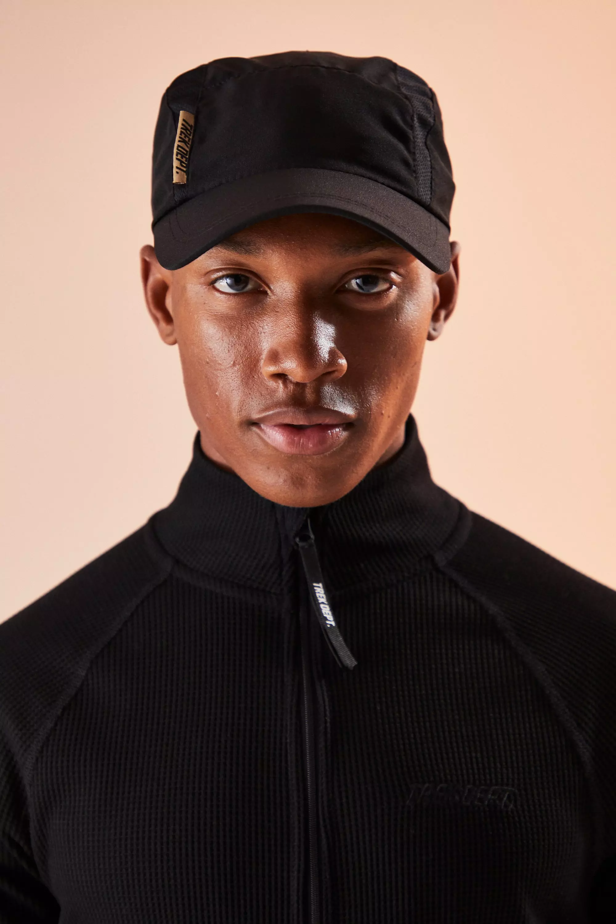 Active Trek Nylon Mesh Panelled Cap Black