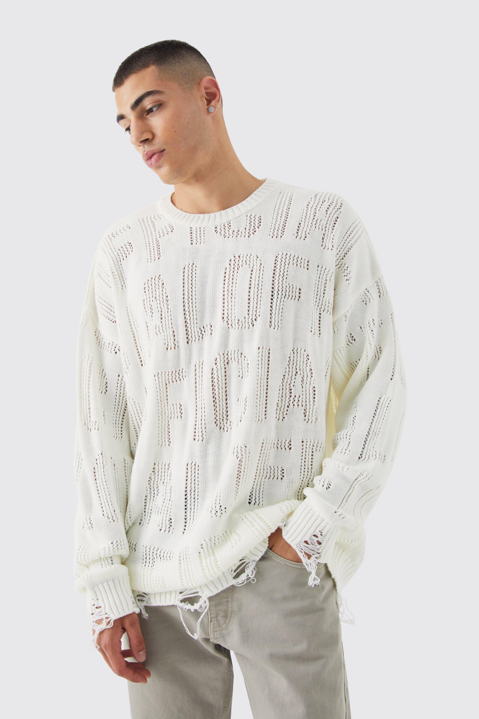 トップス SimplyComplicated DISTRESSED COTTON KNIT bmm64273_ecru_xl?pdp.template