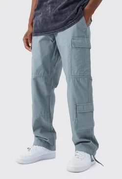 Relaxed Multi Cargo Ripstop Trouser With Woven Tab Slate