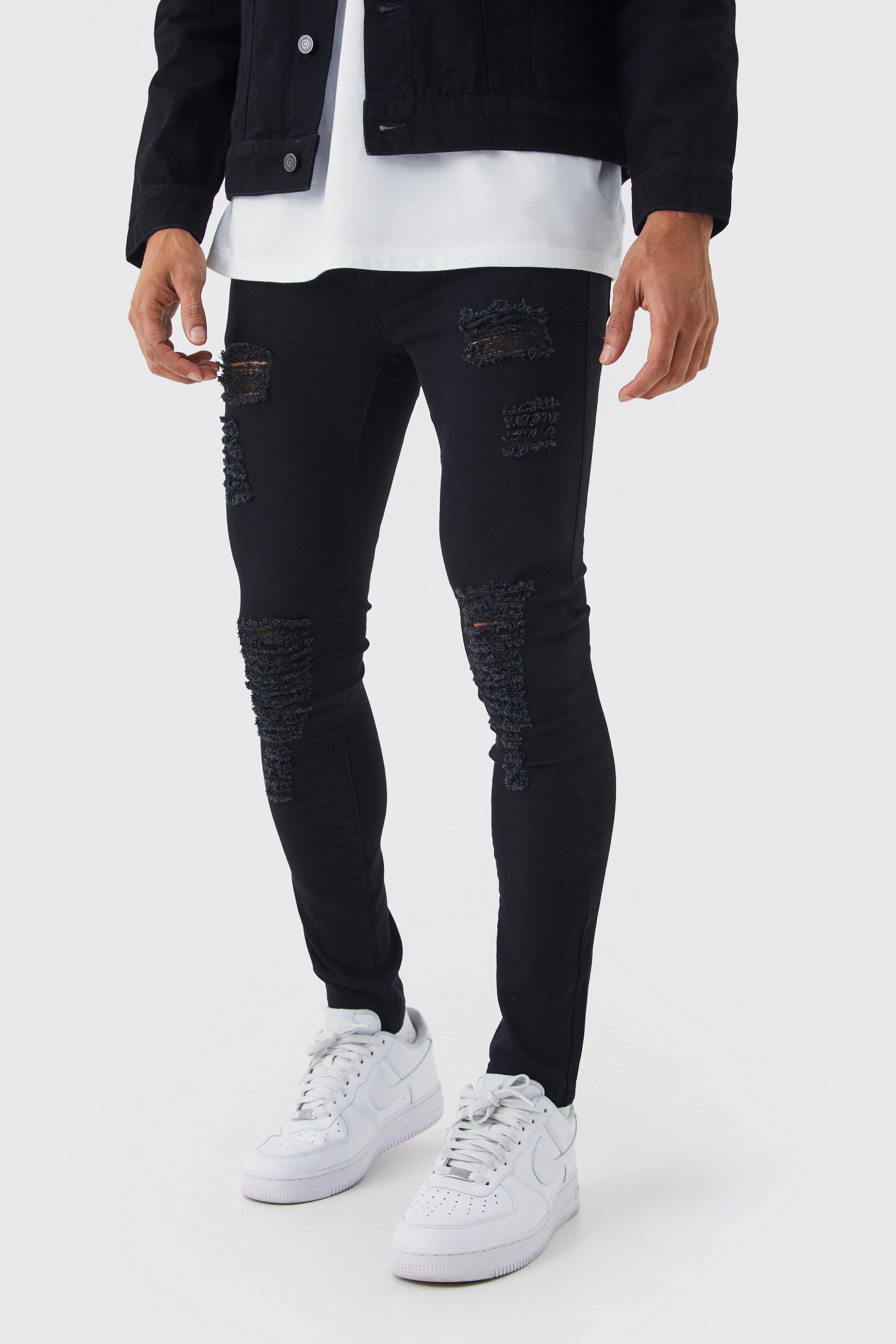 boohooMAN Mens Super Skinny Jeans - Black