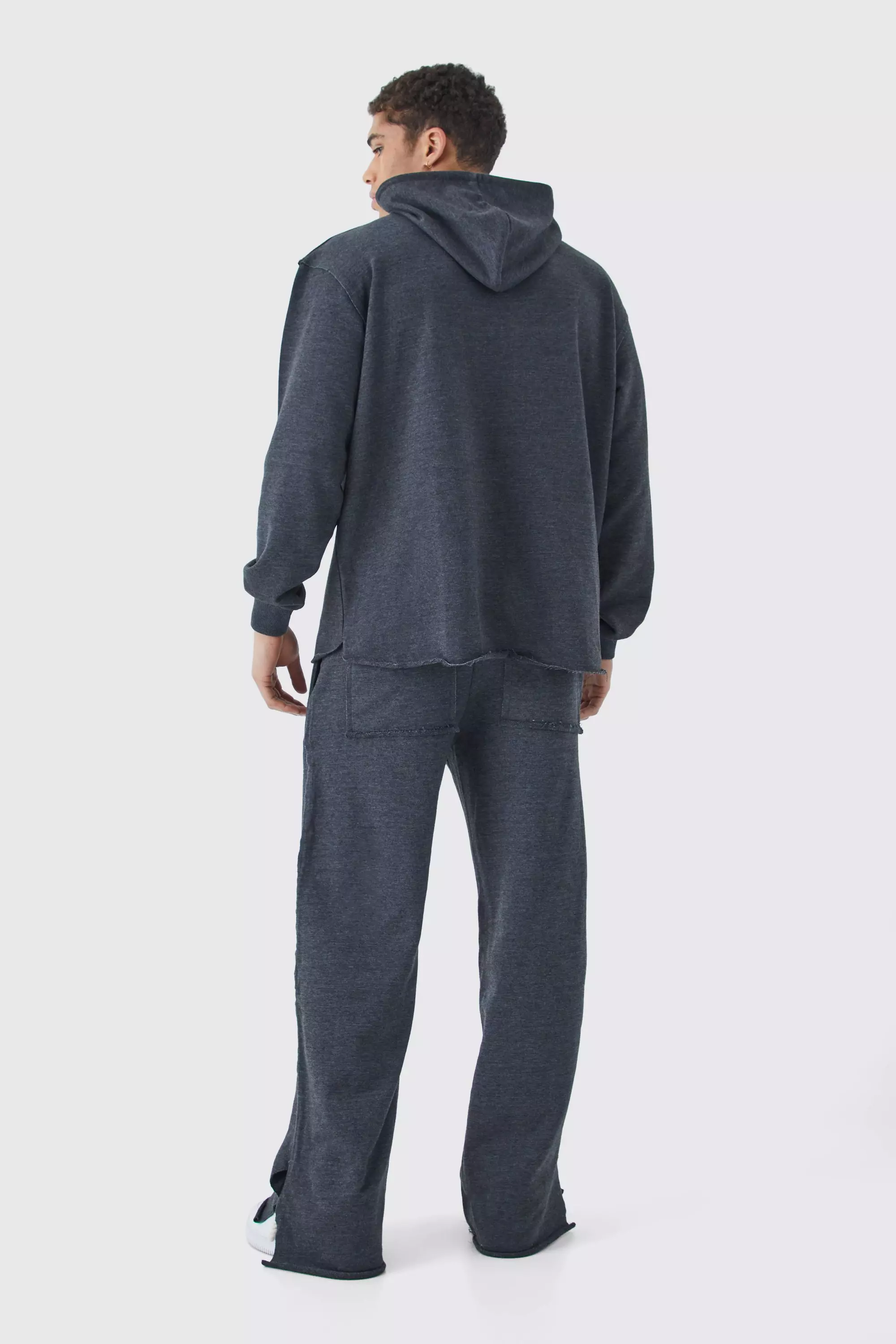 Sweat à capuche oversize épais imprimé, Grey autre image