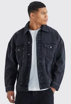 Ash Grey Oversized Denim Jacket