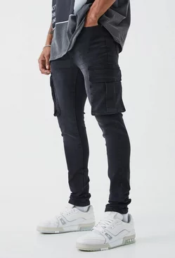 Ash Grey Super Skinny Cargo Jeans