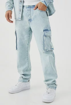 Relaxed Rigid Cargo Jeans Ice blue