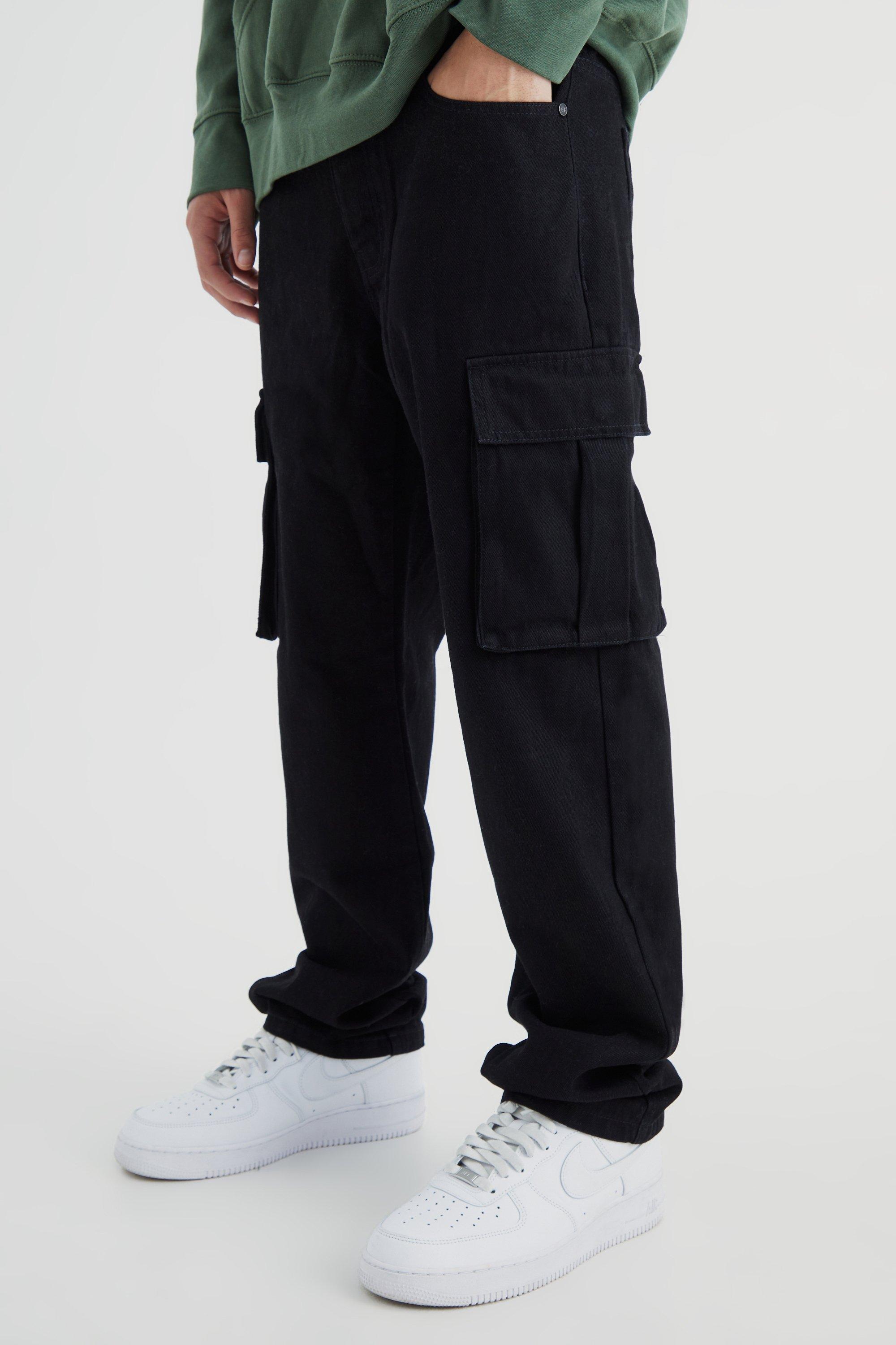 Men's Black Cargo Pants, Earlham Range