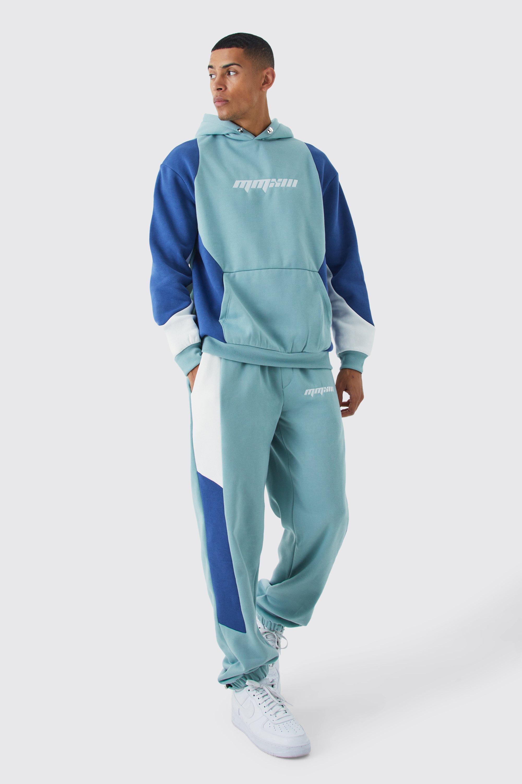 Boohooman blue hot sale tracksuit