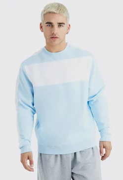 Colour Block Tape Sweatshirt Light blue