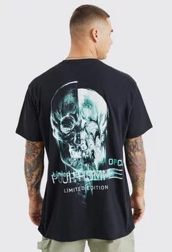Oversized Graphic Skull T-shirt black