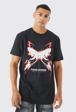 Oversized Butterfly Graphic T-shirt Black