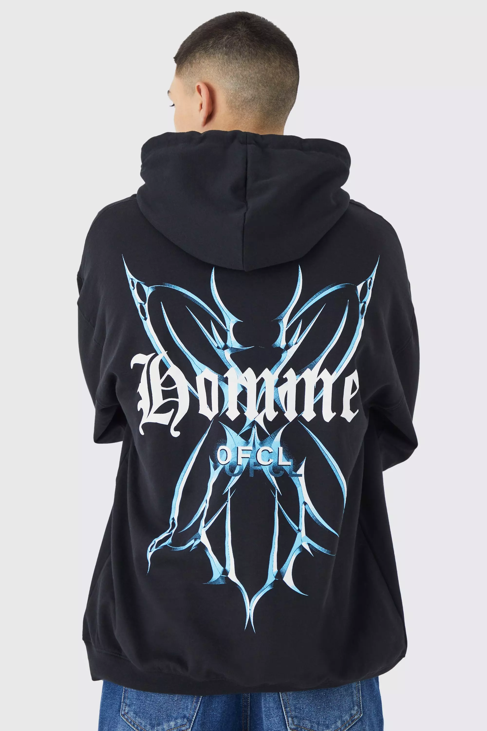 Black Homme Butterfly Graphic Hoodie