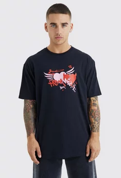 Homme Heart Graphic T-shirt Black
