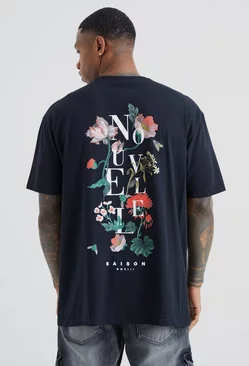 Floral Graphic T-shirt Black