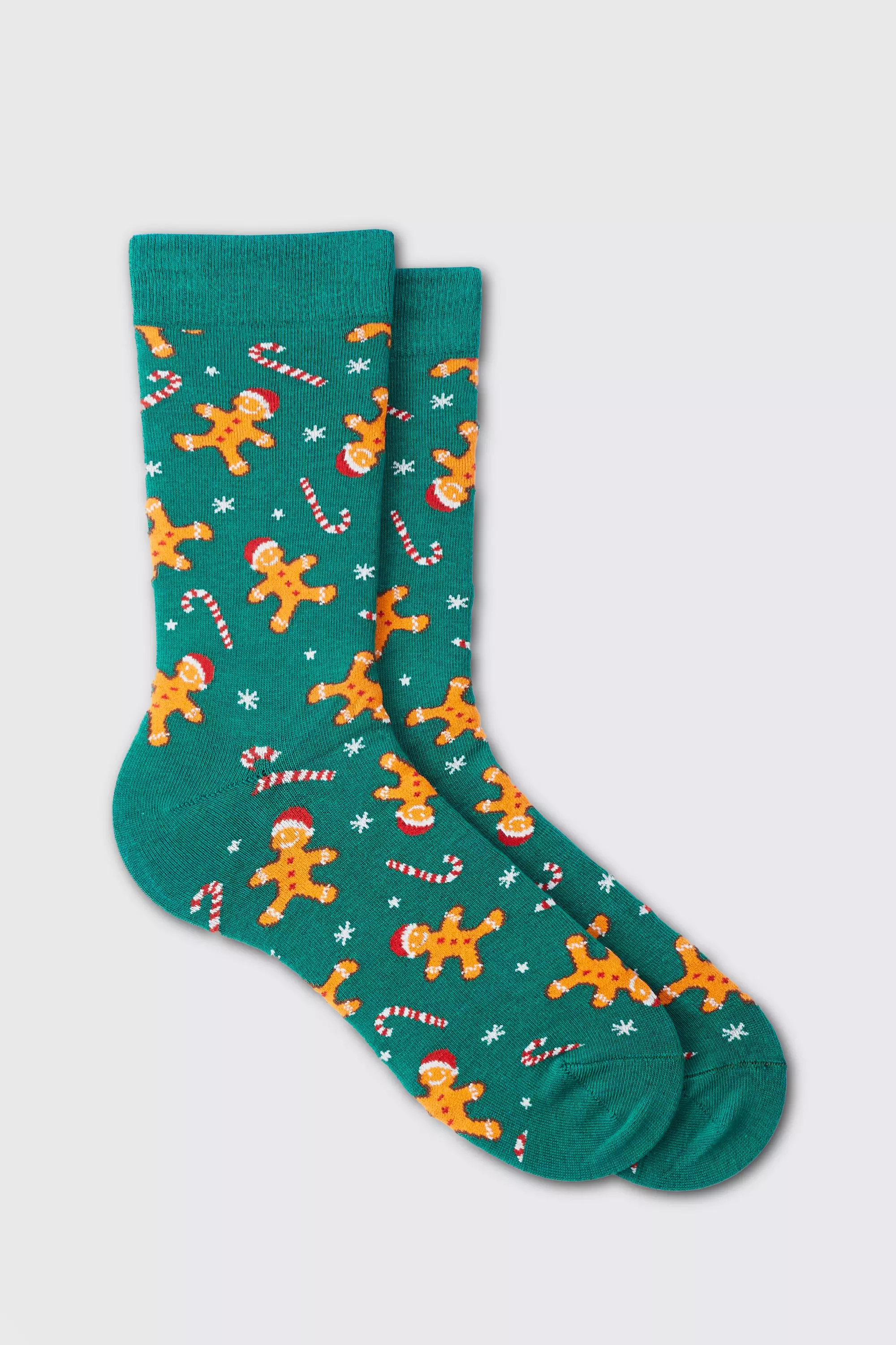 Christmas Gingerbread Socks Green