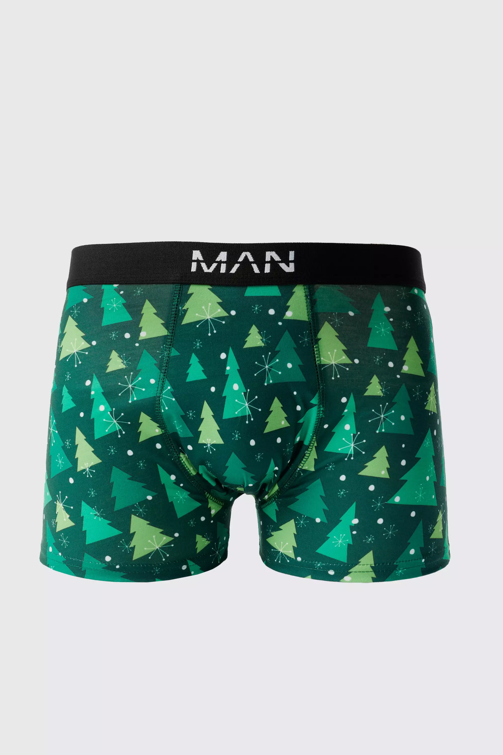 Christmas Tree Print Boxers Green