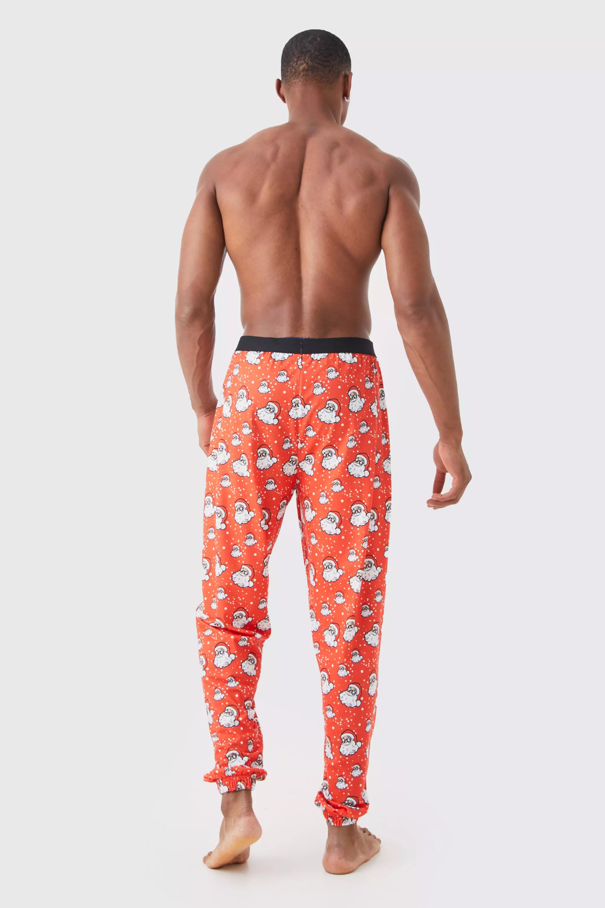 Red Kerstman Lounge Broek Met Print alternatieve afbeelding