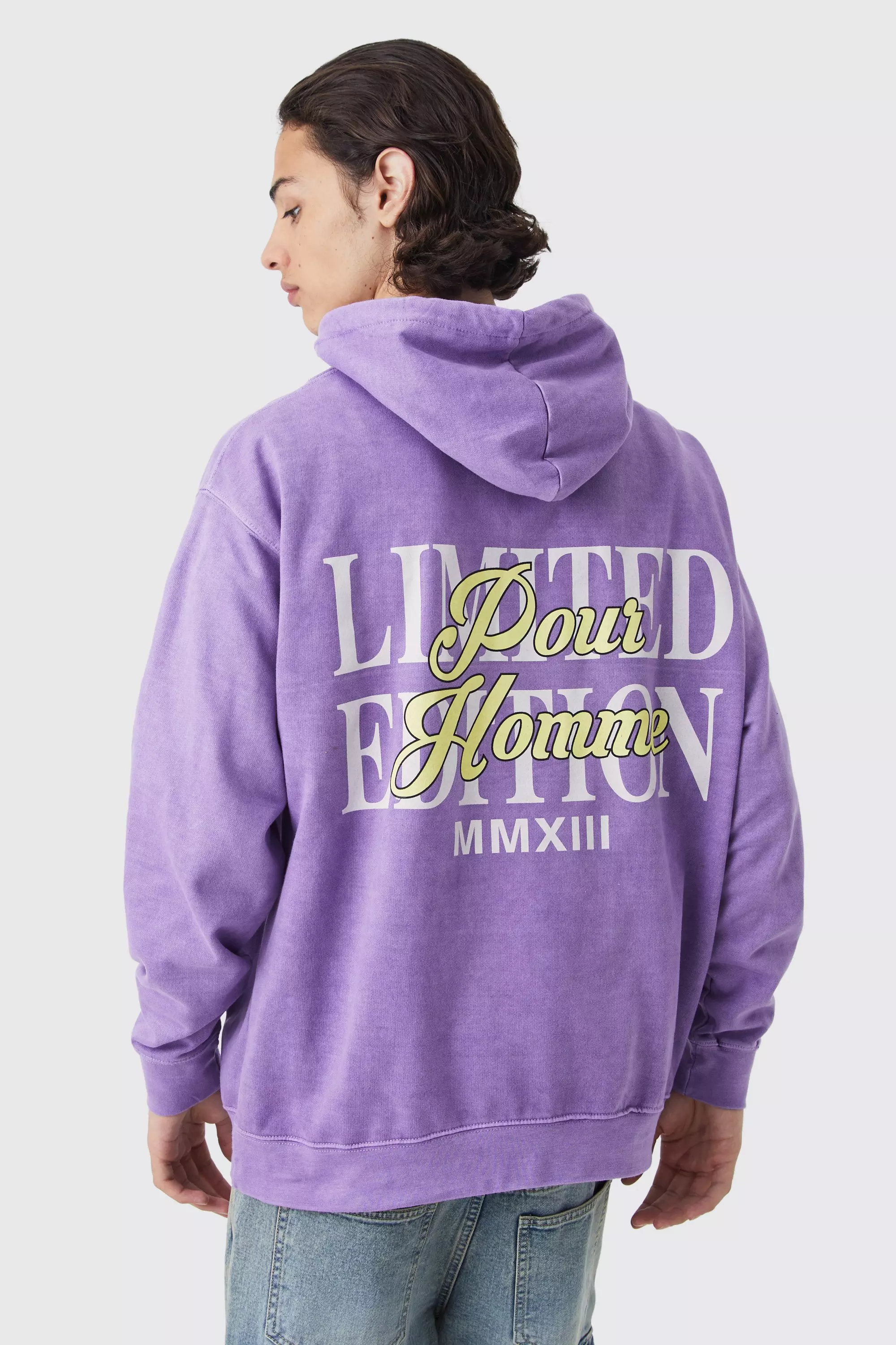 boohooMAN Core Zip Through Hoodie - Purple - Size M