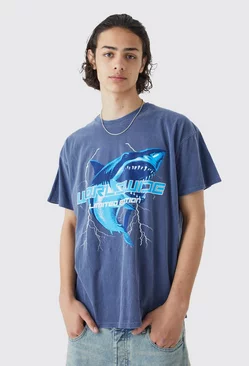 Worldwide Shark Wash T-shirt Blue