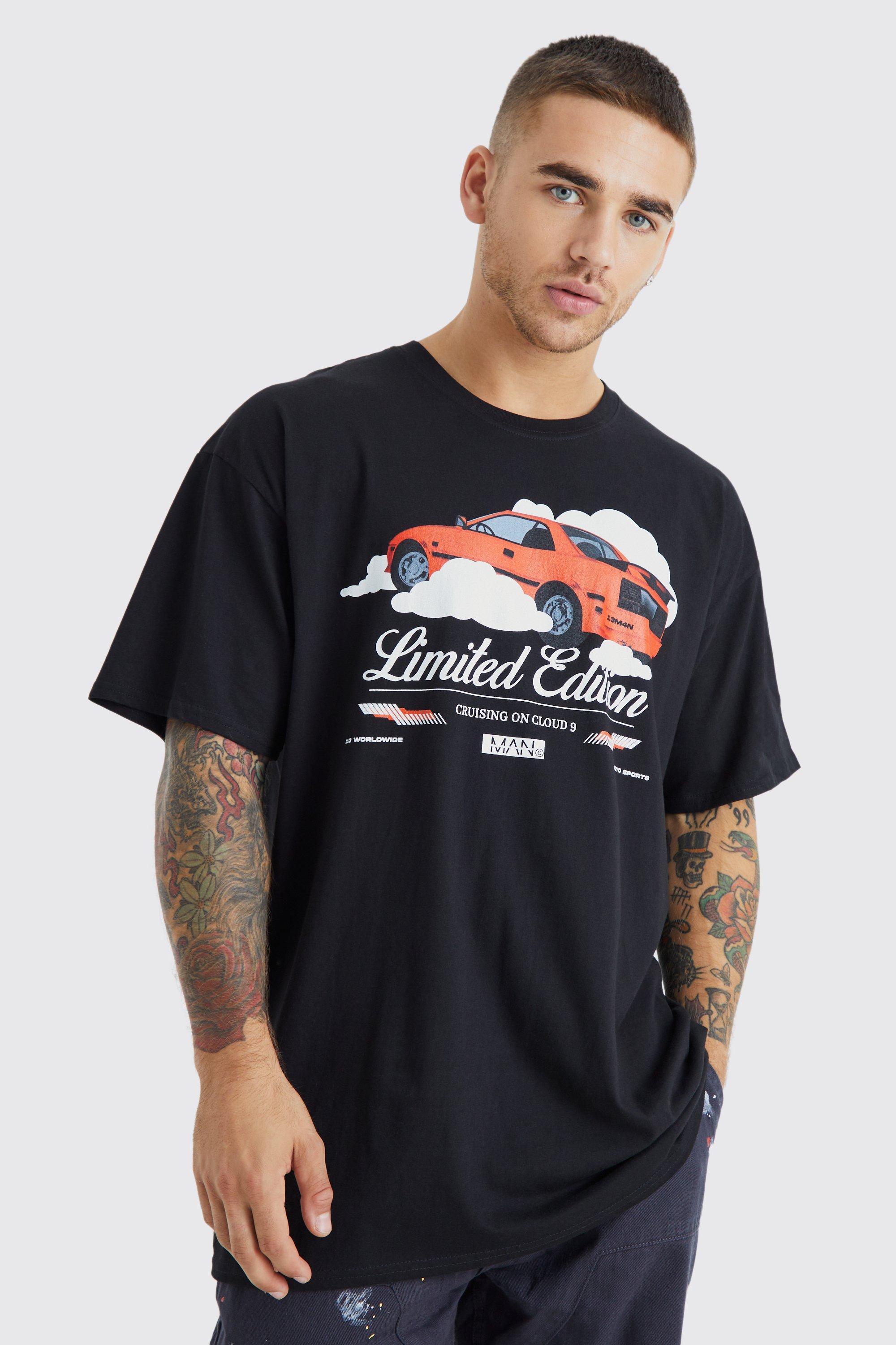 boohooMAN Men's Oversized Car Graphic T-Shirt