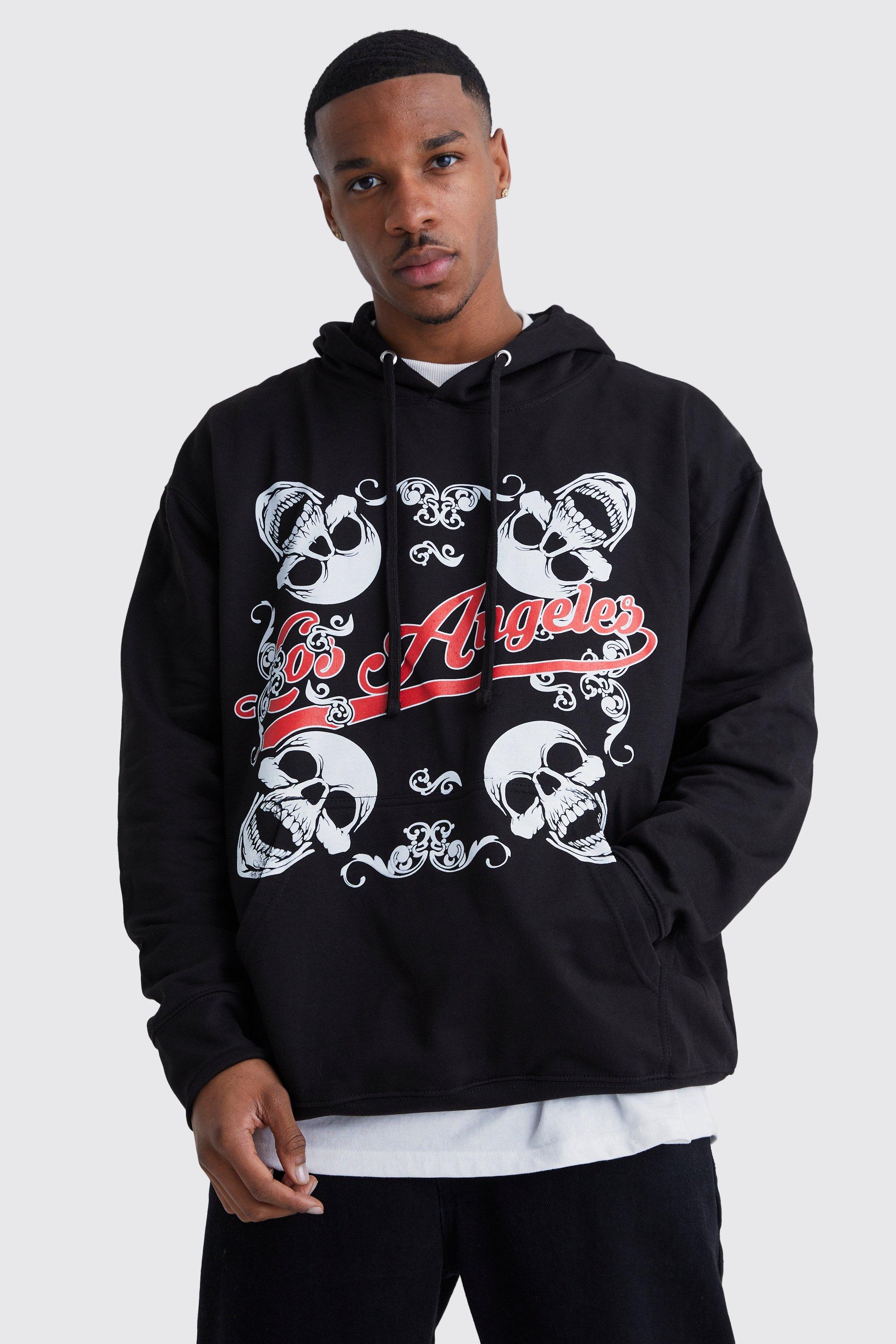 Oversized Los Angeles Printed Hoodie | boohooMAN USA