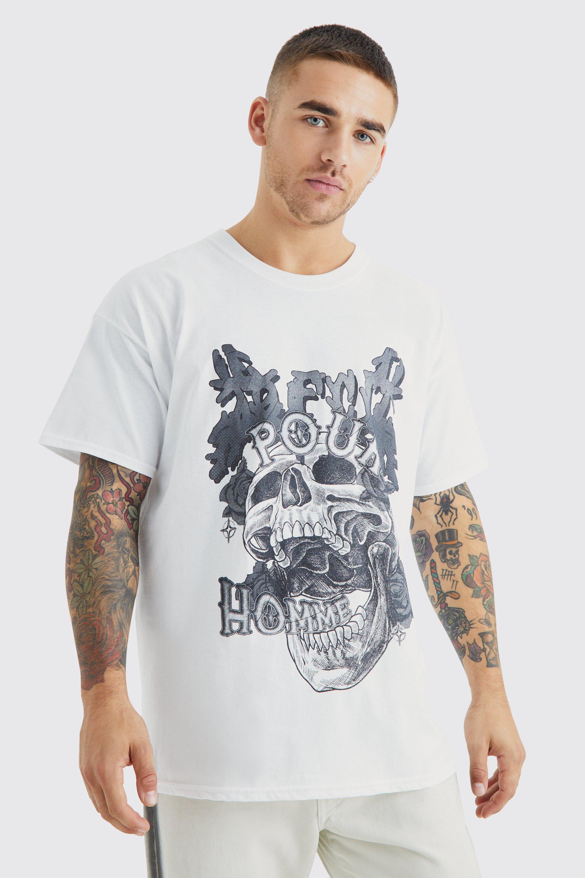 boohooMAN Oversized Pour Homme Graphic T-Shirt - Green - Size XS