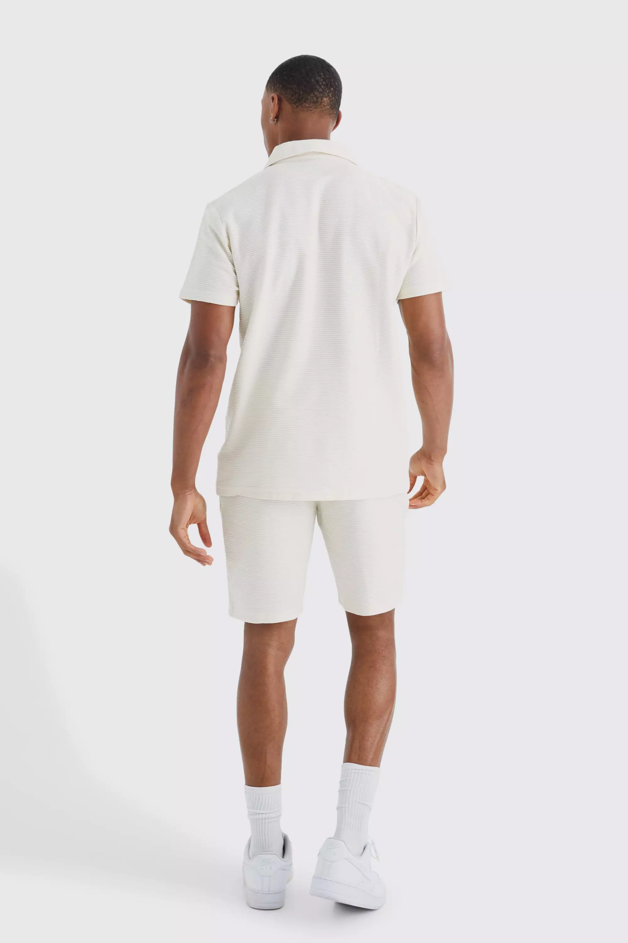 Short Sleeve Ottoman Jersey Regular Fit Shirt And Short Set | boohooMAN USA