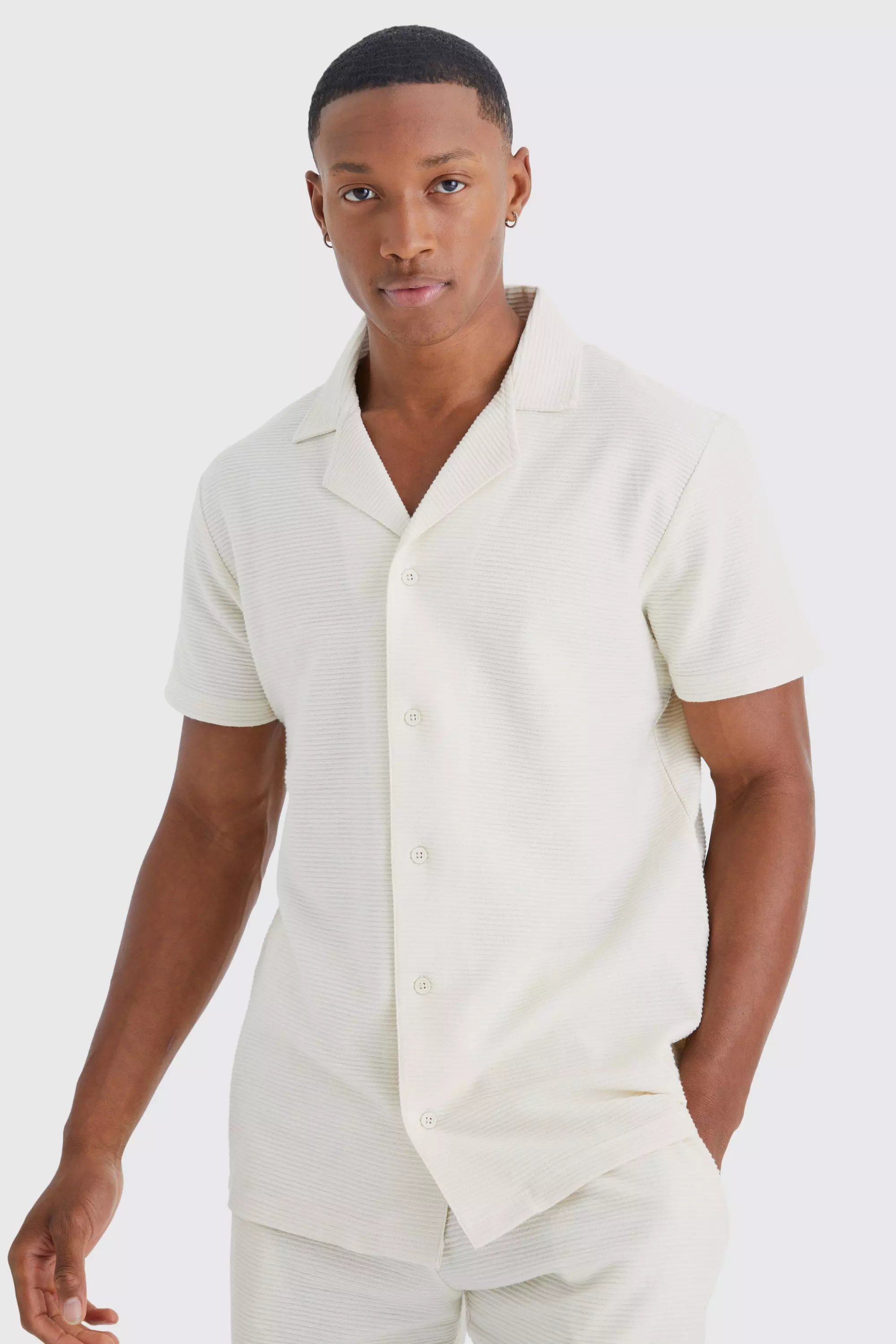 Short Sleeve Ottoman Jersey Regular Fit Shirt And Short Set | boohooMAN USA