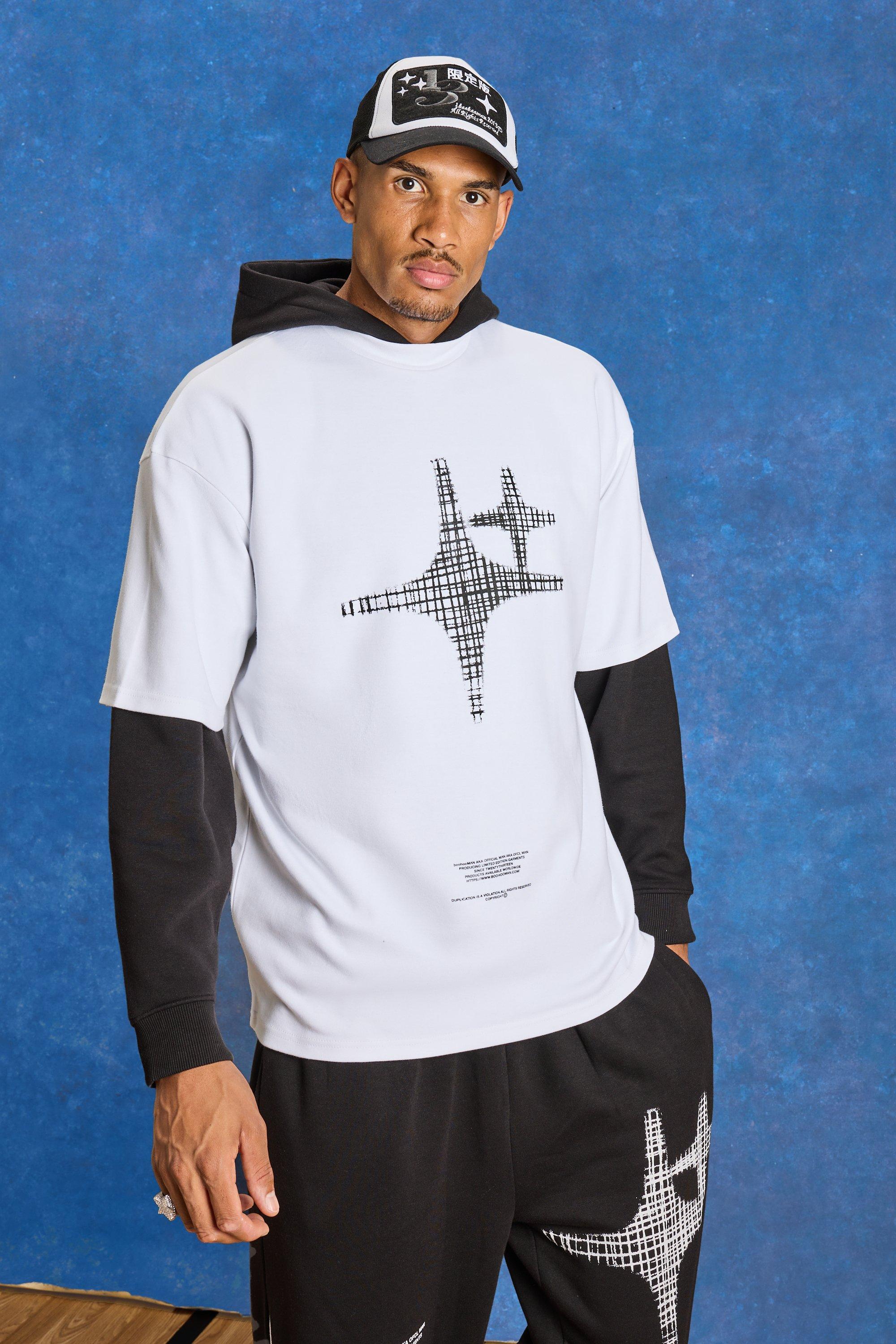 Tall Oversized Star T-shirt | boohooMAN USA