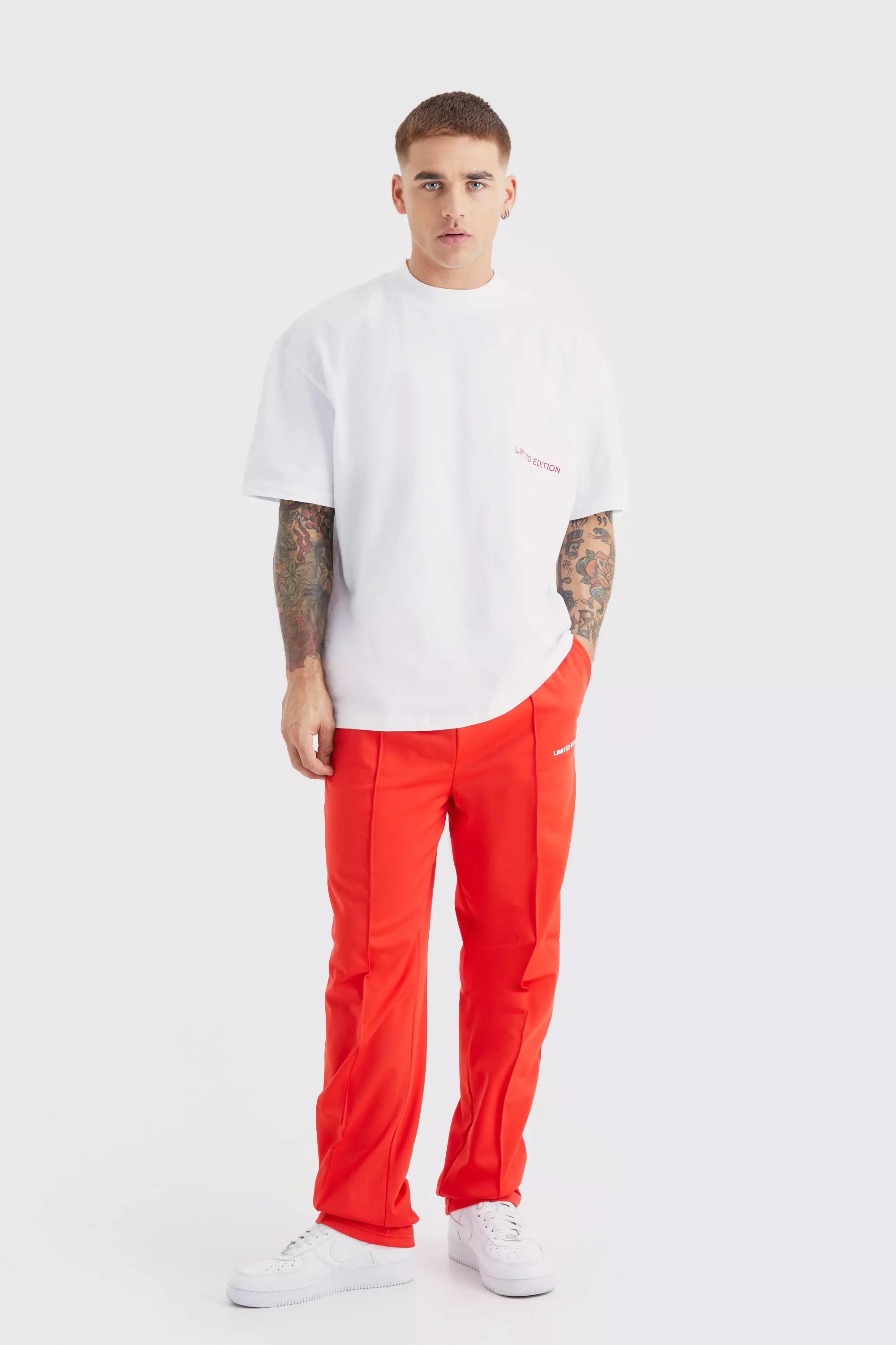 Red Oversized Limited Edition T-shirt & Sweatpants
