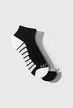 3 Pack Man Dash Activewear Ankle Socks Multi