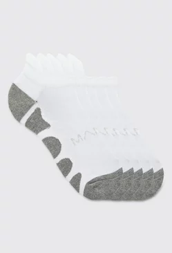 White Man Active 5 Pack Sneaker Socks