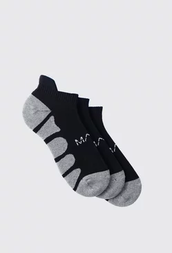 3 Pack Man Active Gym Cushioned Sneaker Sock Black