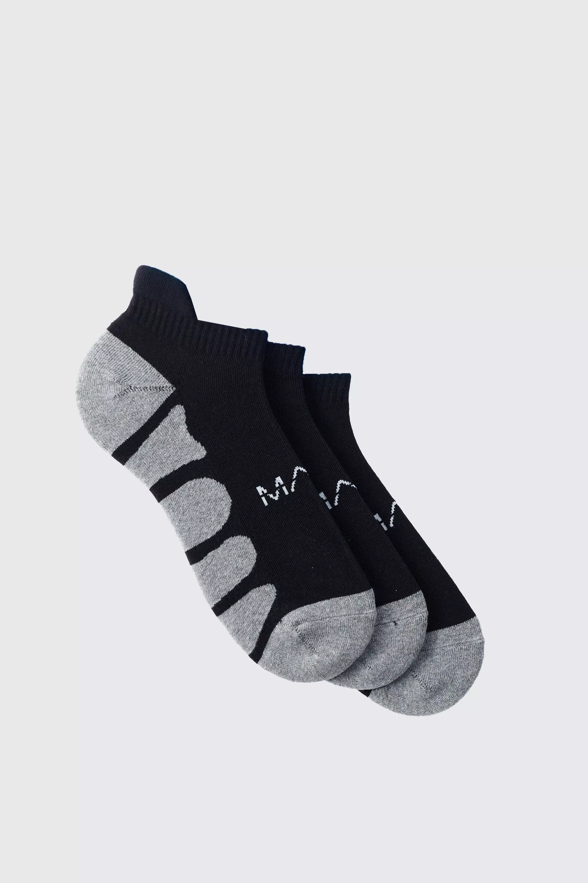Black 3 Pack Man Active Gym Cushioned Sneaker Sock