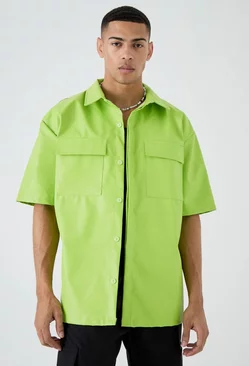 Pu Boxy Oversized Shirt Lime