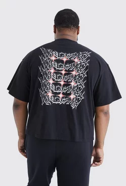 Plus Oversized Boxy Grunge Homme T-shirt Black