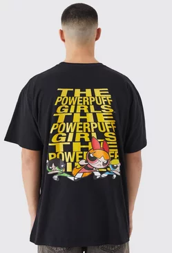 Oversized Powerpuff Girls License T-shirt Black