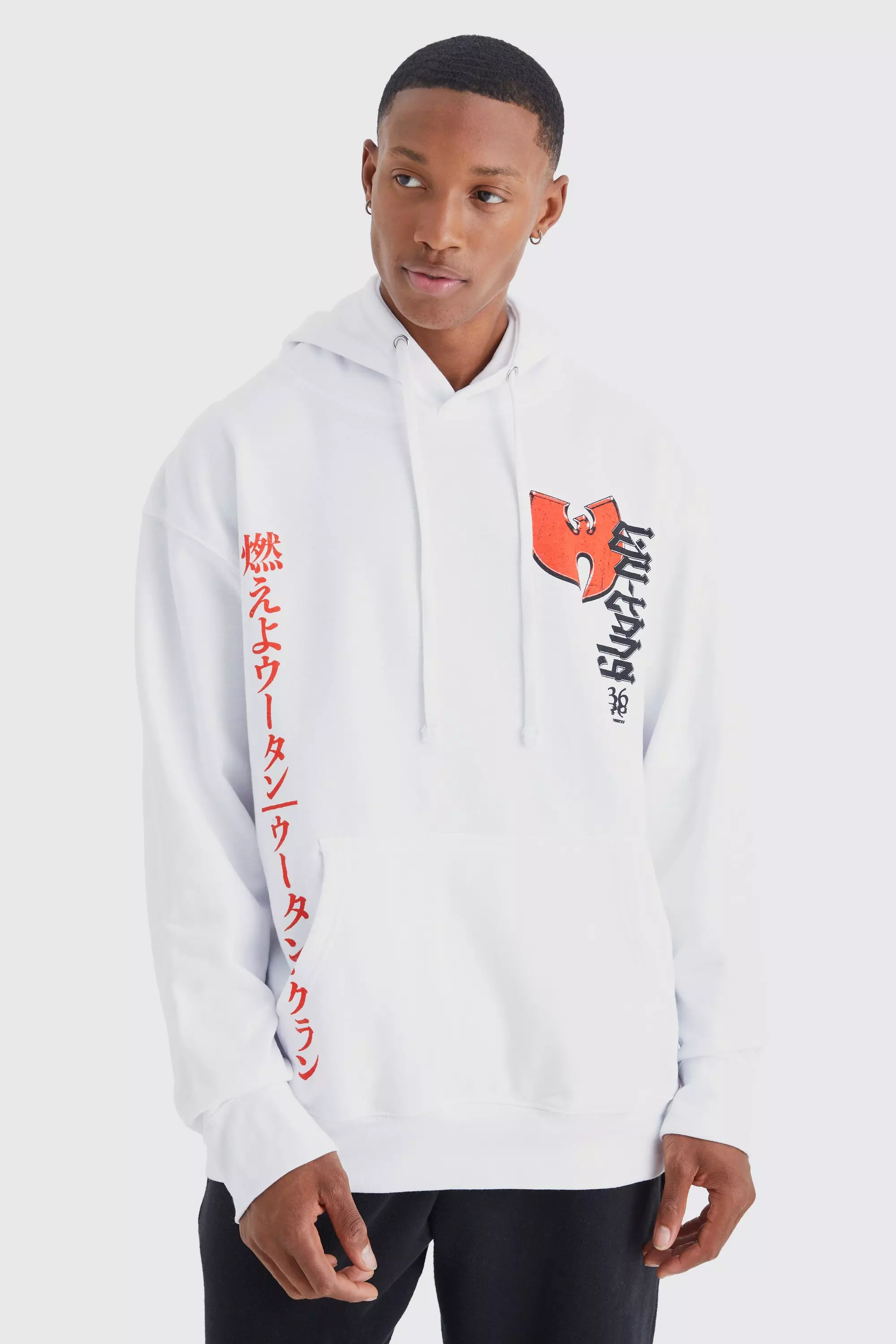 Oversized Wu Tang License Hoodie White