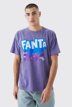 Oversized Fanta Grape Wash License T-shirt Purple