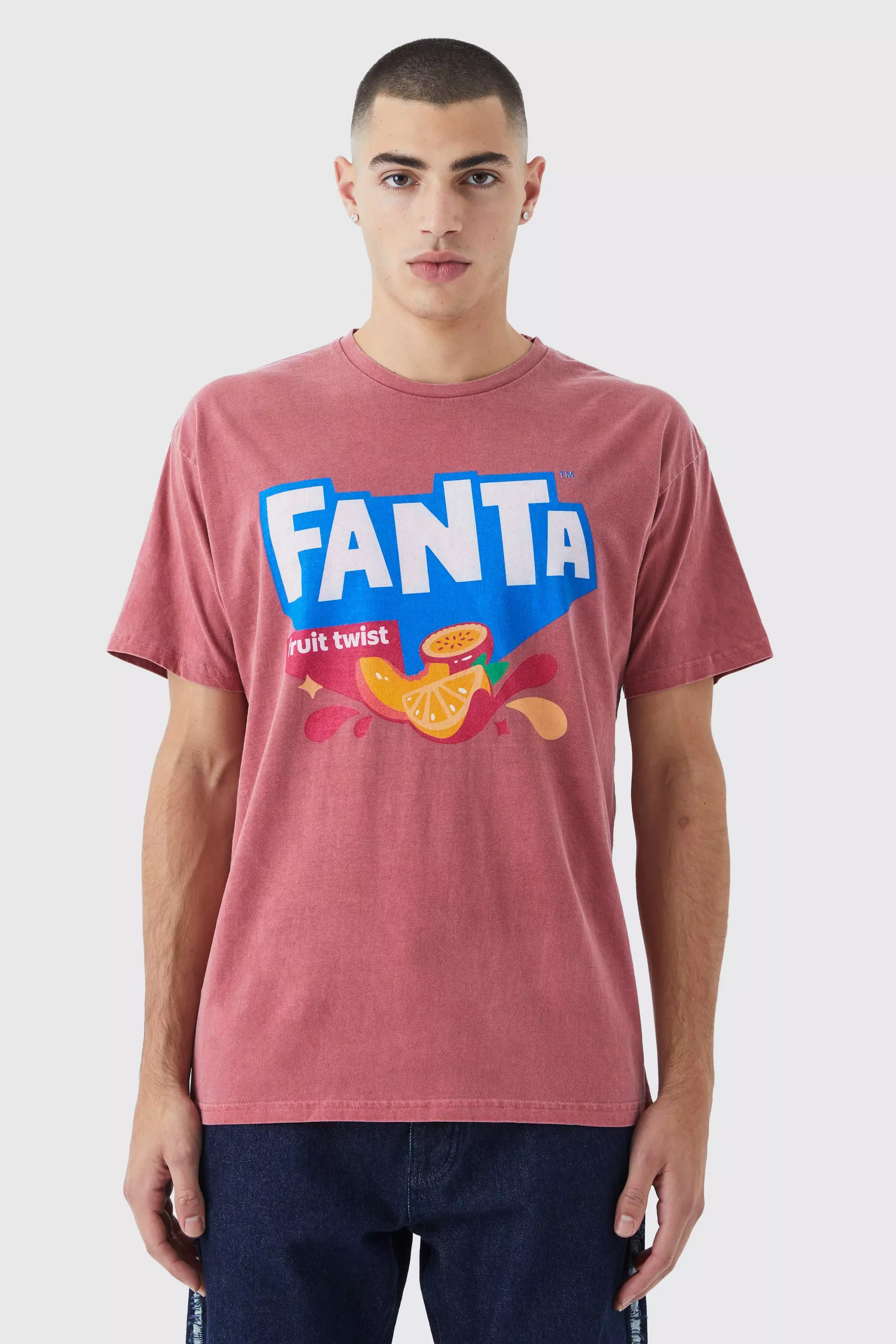 Oversized Fanta Fruit Wash License T-shirt Red
