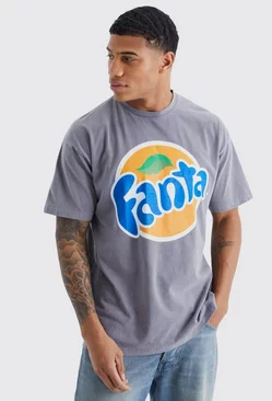Oversized Fanta Orange Wash License T-shirt Charcoal