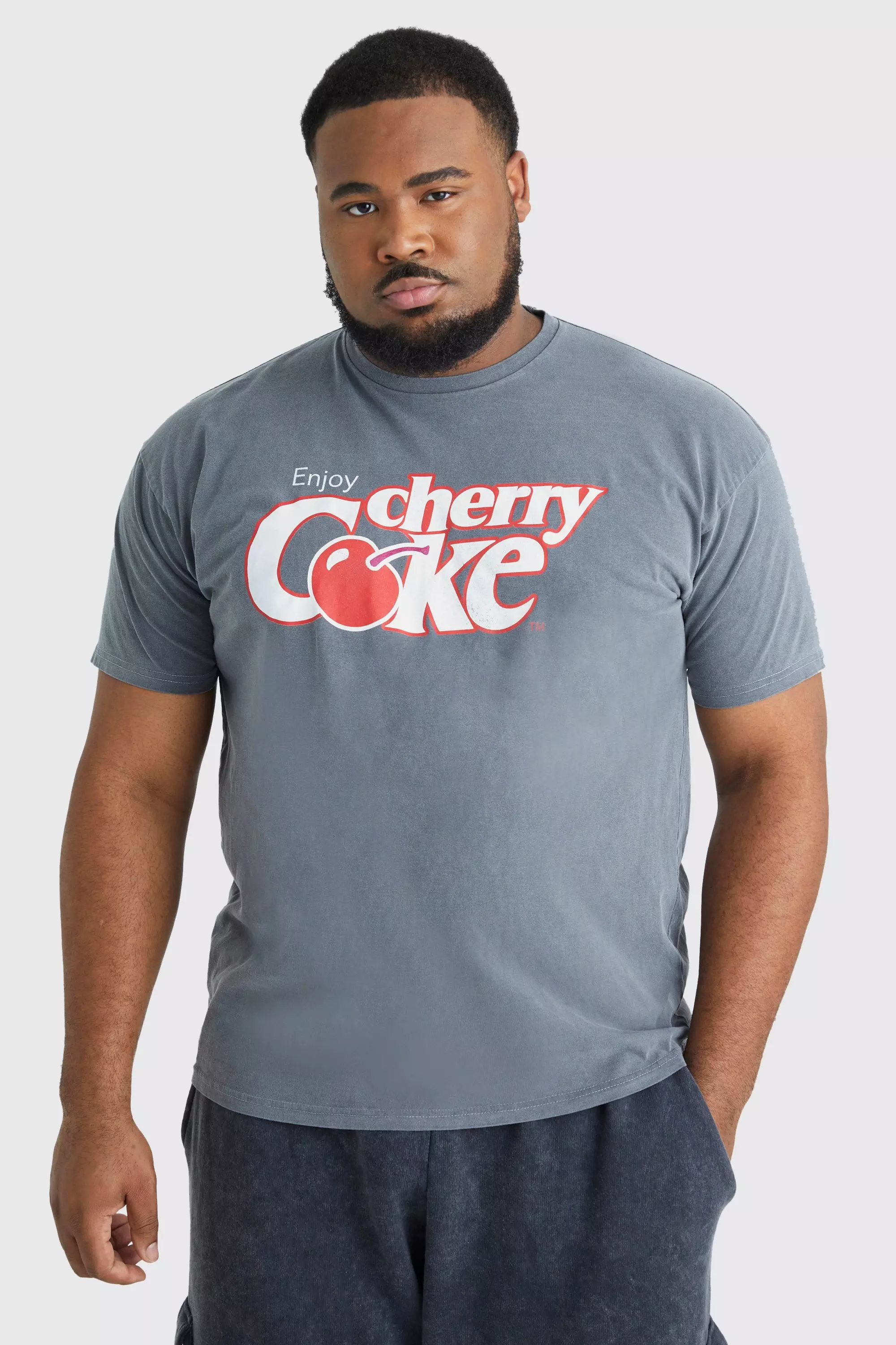 Plus Cherry Coke Wash License T-shirt Charcoal