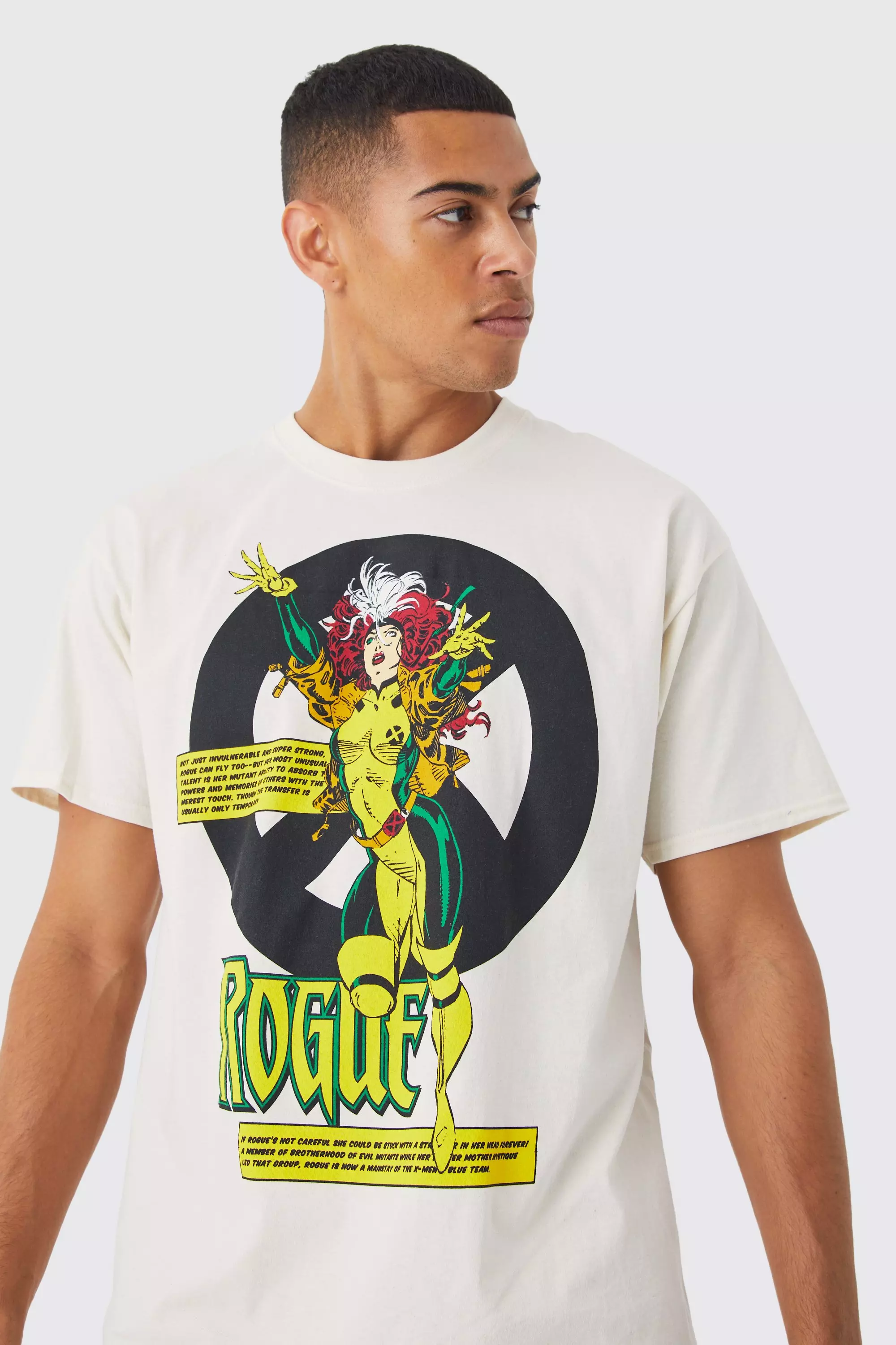 Ecru Oversized Marvel Rogue License T-shirt alternative image